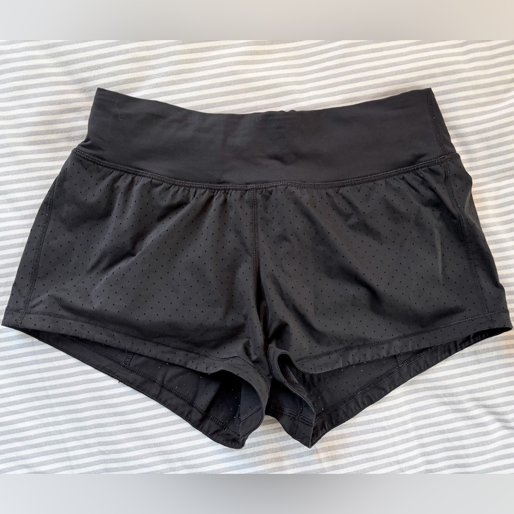 lululemon athletica Black Perforated Women's Athletic Shorts